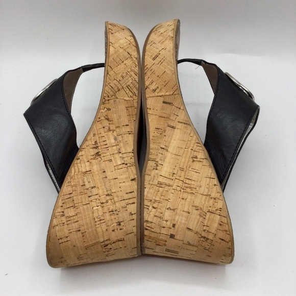 SAM Edelman Ruth Black Cork Wedge Sandals size 9.5M - Picture 11 of 12